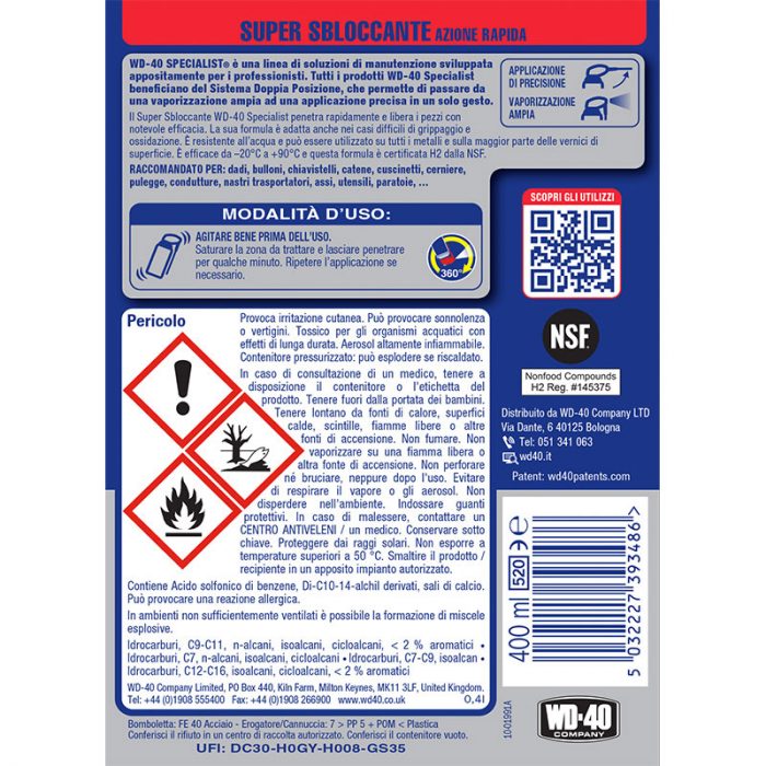 WD-40 Super Sbloccante etichetta