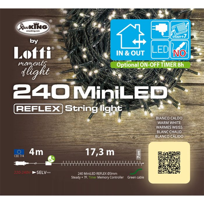 Catena luci bianco caldo 240 miniled