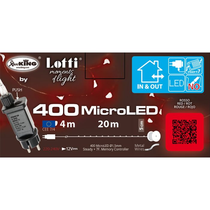 Catena microled 400 luce rossa Box