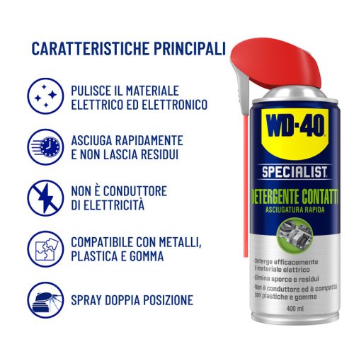 Detergente contatti WD-40 caratteristiche principali