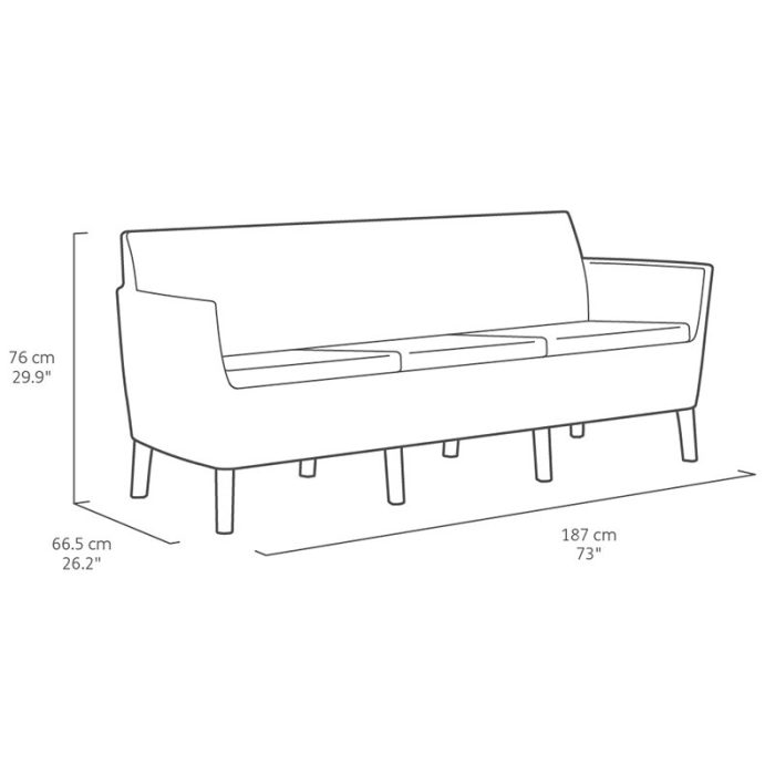 Divano da giardino Salemo Dimensioni
