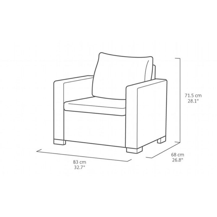 Poltrone da esterno California Dimensione