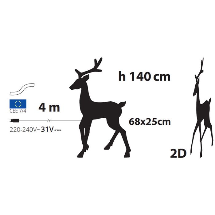 Renna di Natale H140 Diagramma