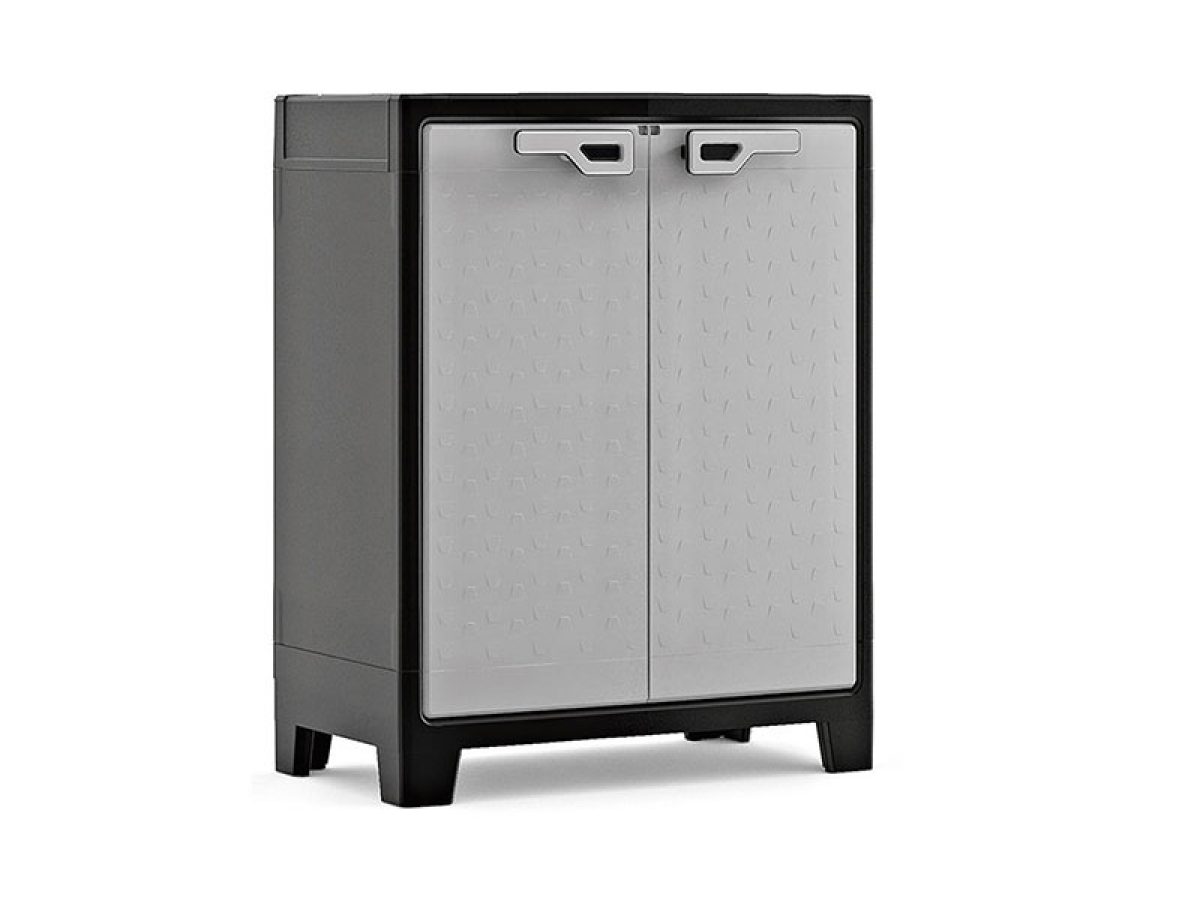 Keter Keter Armadio in resina Titan Basso 88x44xH100 Esterno/Interno 2 ripiani Grigio 